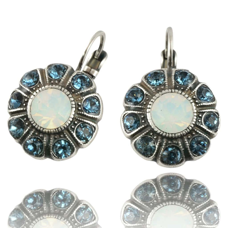Mariana Jewelry Mood Indigo Flower Drop Earrings, Silver Plated 1205 1069