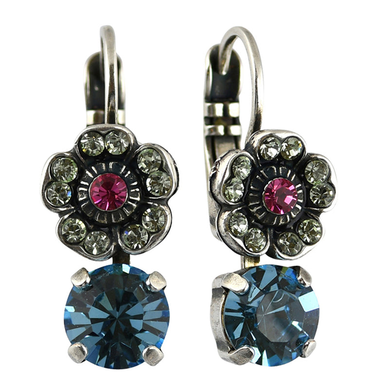 Mariana Jewelry Spring Flowers Earrings, Silver Plated with crystal, Nature Collection MAR-E-1211 2141 SP6