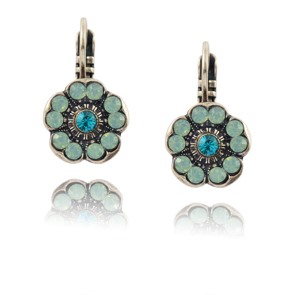 Mariana Jewelry Bahamas Silver Plated Petite Blossom Crystal Drop Earrings