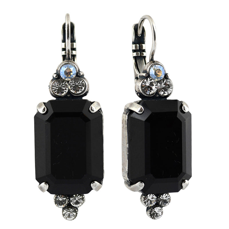 Mariana Jewelry Checkmate Earrings, Silver Plated with crystal, Nature Collection MAR-E-1283 280-1 SP6