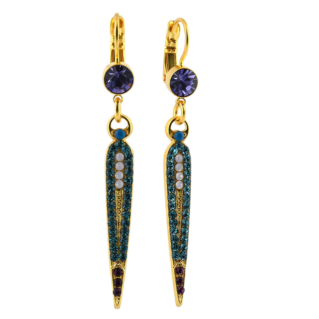 Mariana Jewelry Peacock Earrings, Gold Plated with crystal, Nature Collection MAR-E-1304 2139 YG6