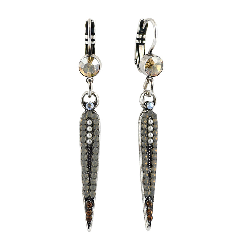 Mariana Jewelry Champagne and Caviar Earrings, Silver Plated with crystal, Nature Collection MAR-E-1304 3911 SP6