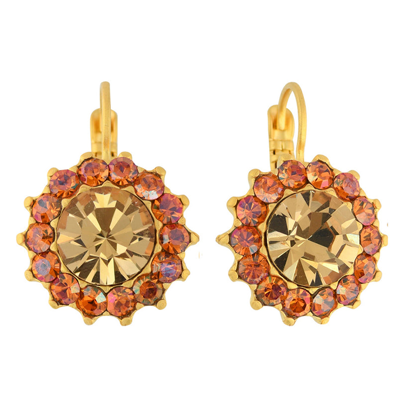 Mariana Jewelry Caramel Earrings, Gold Plated with crystal, Nature Collection MAR-E-1317 137 YG6