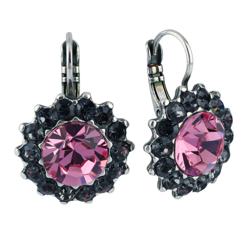 Mariana Jewelry Peppermint Silver Plated Crystal Sunflower Drop Earrings