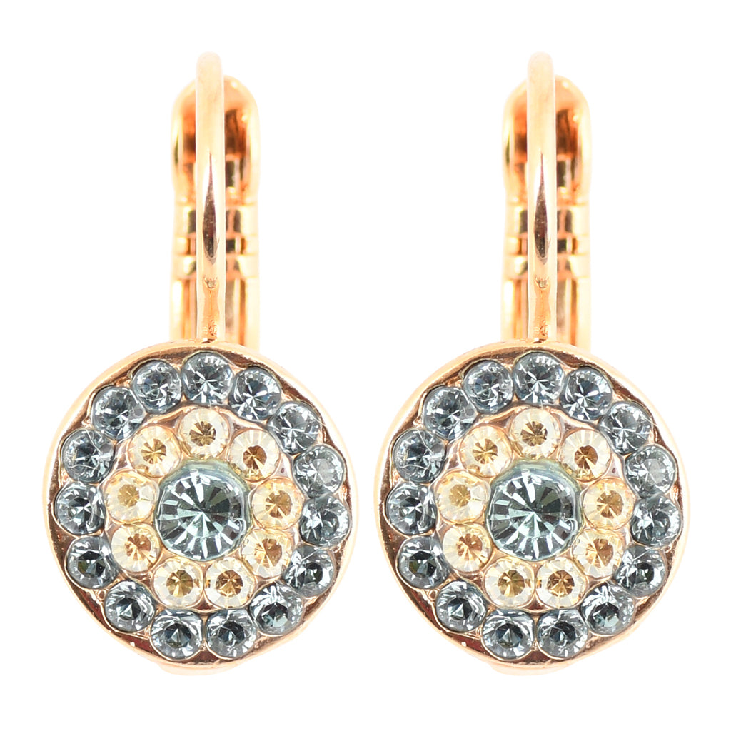 Mariana "Moon Drops" Rose Gold Plated Petite Concentric Crystal Drop Earrings