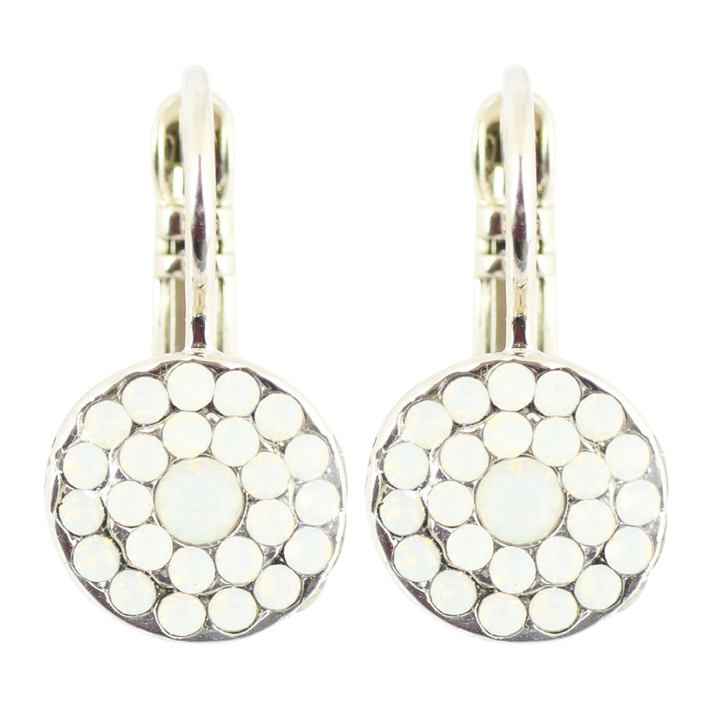 Mariana "White Opal" Rhodium Plated Petite Concentric Crystal Drop Earrings