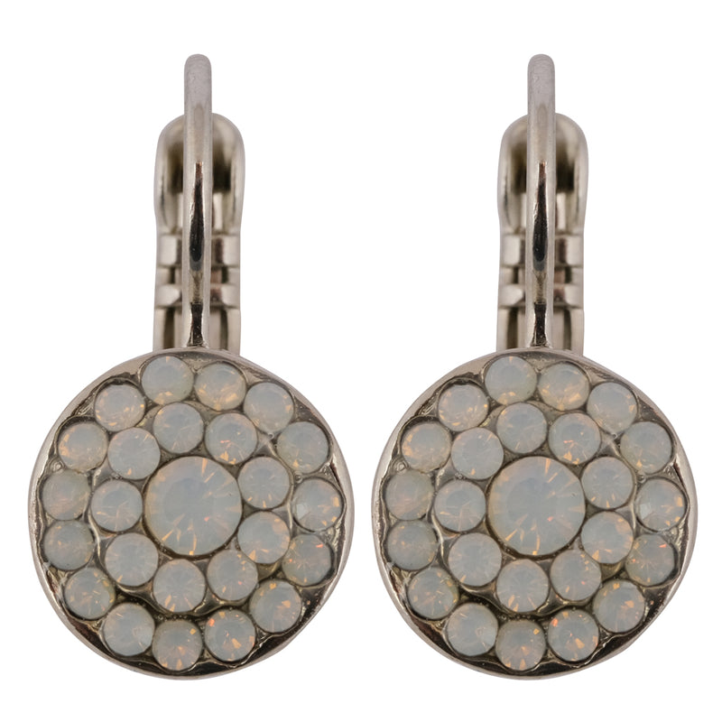 Mariana "White Opal" Rhodium Plated Petite Concentric Crystal Drop Earrings