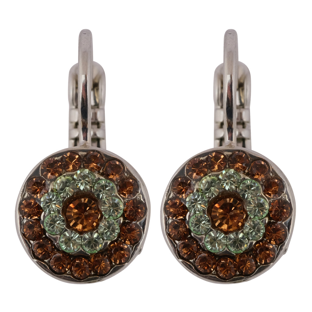 Mariana "Terra" Rhodium Plated Petite Concentric Crystal Drop Earrings