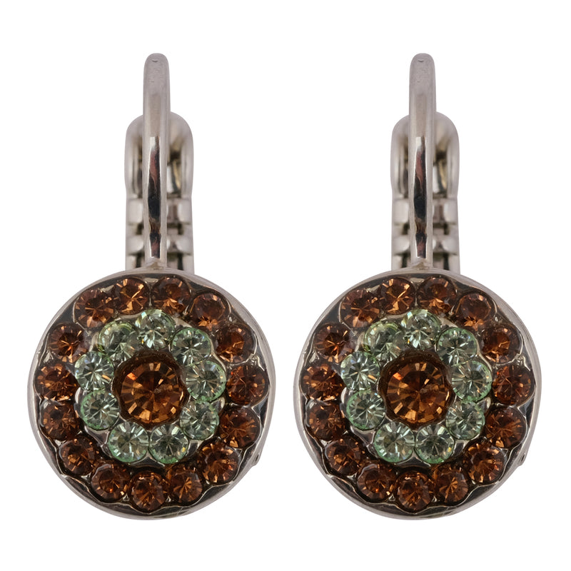 Mariana "Terra" Rhodium Plated Petite Concentric Crystal Drop Earrings