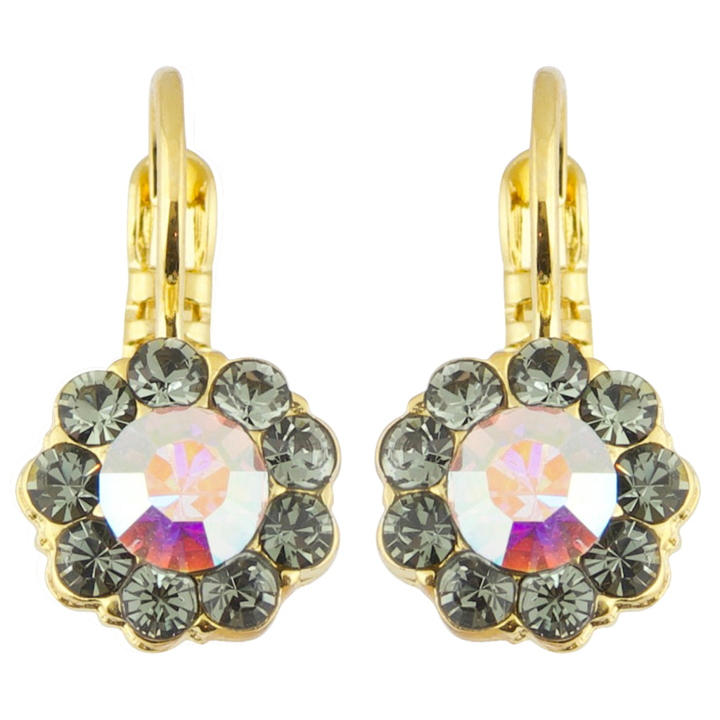 Mariana Painted Lady Small Flower Drop Earrings, Gold Plated