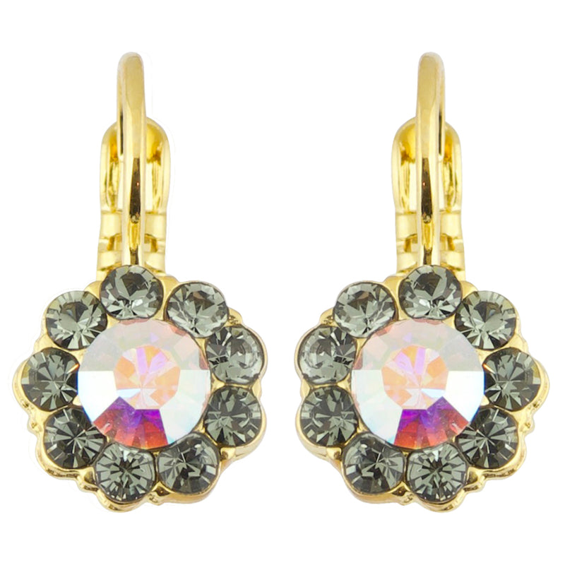 Mariana Painted Lady Small Flower Drop Earrings, Gold Plated