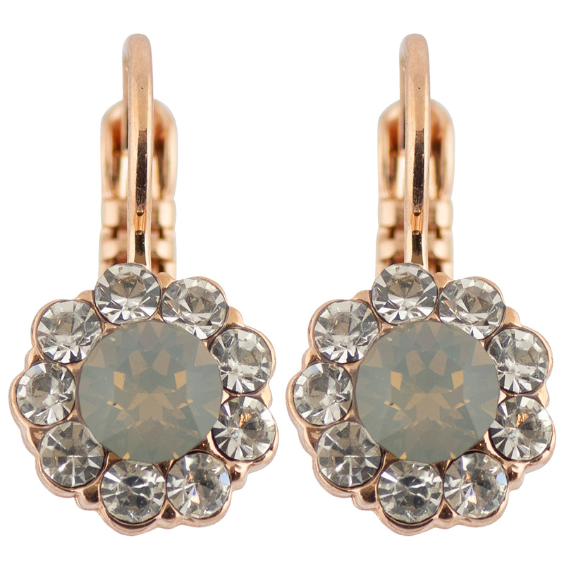 Mariana Peace Small Flower Drop Earrings, Rose Gold Plated