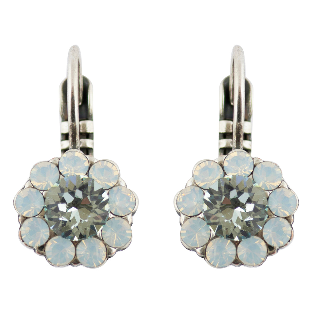 Mariana "Sweet Pea" Silver Plated Jewel Cluster Crystal Drop Earrings