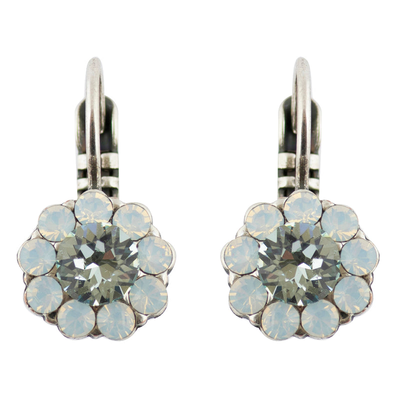 Mariana "Sweet Pea" Silver Plated Jewel Cluster Crystal Drop Earrings
