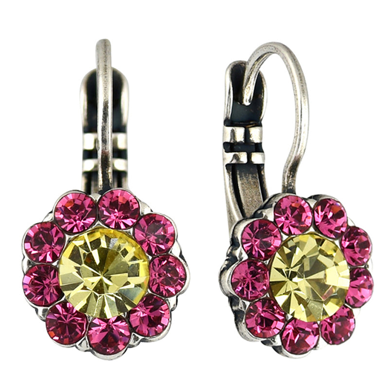 Mariana Jewelry Spring Flowers Earrings, Silver Plated with crystal, Nature Collection MAR-E-1379 2141 SP6
