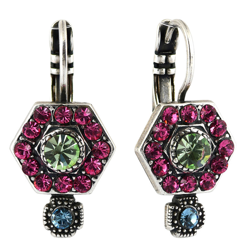 Mariana Jewelry Spring Flowers Earrings, Silver Plated with crystal, Nature Collection MAR-E-1411_3 2141 SP6