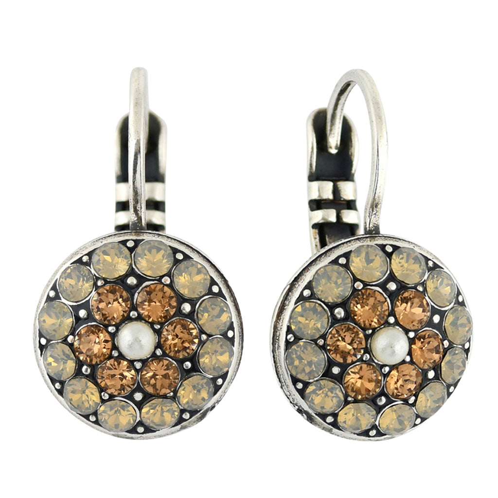 Mariana Jewelry Champagne and Caviar Earrings, Silver Plated with crystal, Nature Collection MAR-E-1416 3911 SP6