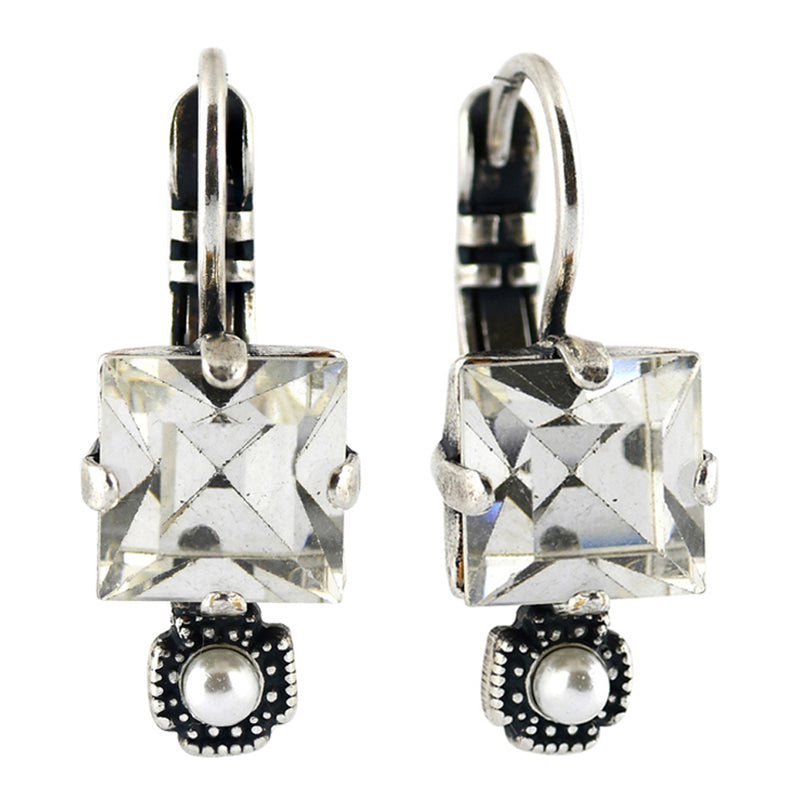Mariana Jewelry Champagne and Caviar Earrings, Silver Plated with crystal, Nature Collection MAR-E-1419 3911 SP6