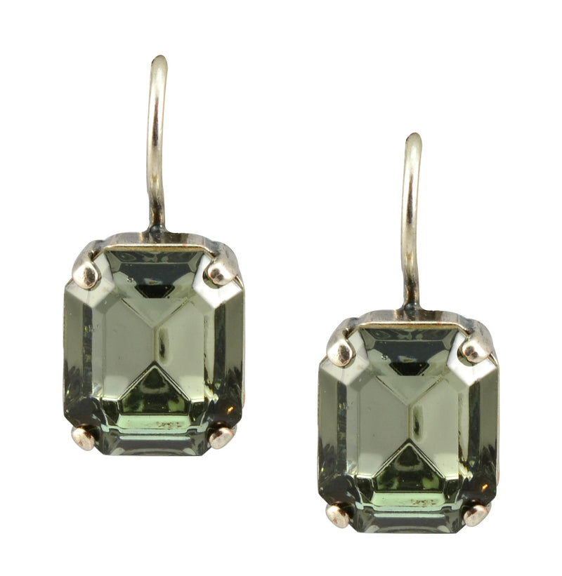Mariana Jewelry Silver Plated crystal Rectangle Drop Earrings