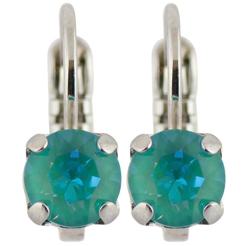 Mariana Rhodium Plated Petite Round Crystal Drop Earrings