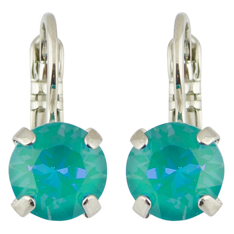 Mariana Sun-Kissed Laguna Rhodium Plated Petite Round Crystal Drop Earrings