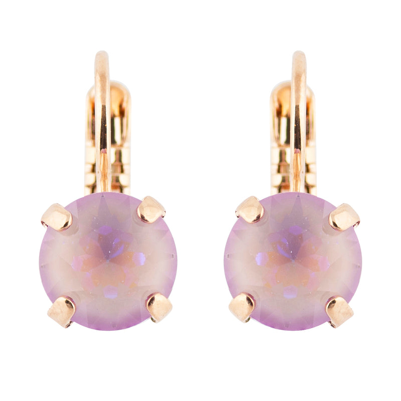 Mariana Rose Gold Plated Petite Round Crystal Drop Earrings
