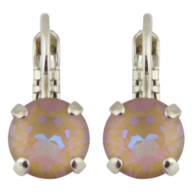 Mariana Sun-Kissed Twilight Rhodium Plated Petite Round Crystal Drop Earrings