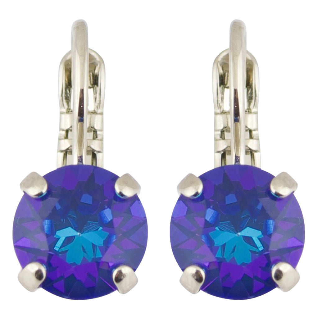 Mariana Sun-Kissed Capri Rhodium Plated Petite Round Crystal Drop Earrings