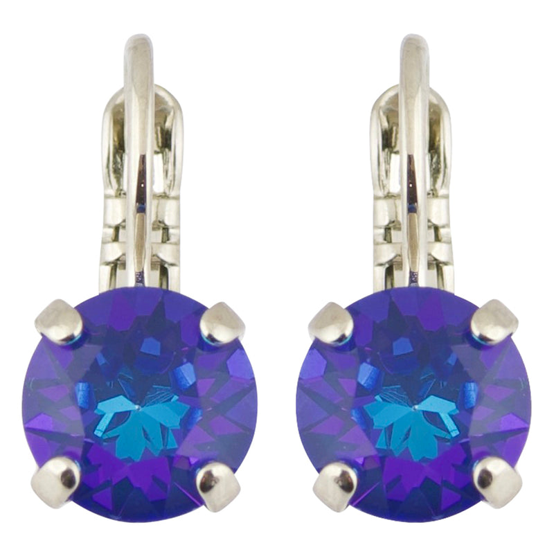 Mariana Sun-Kissed Capri Rhodium Plated Petite Round Crystal Drop Earrings