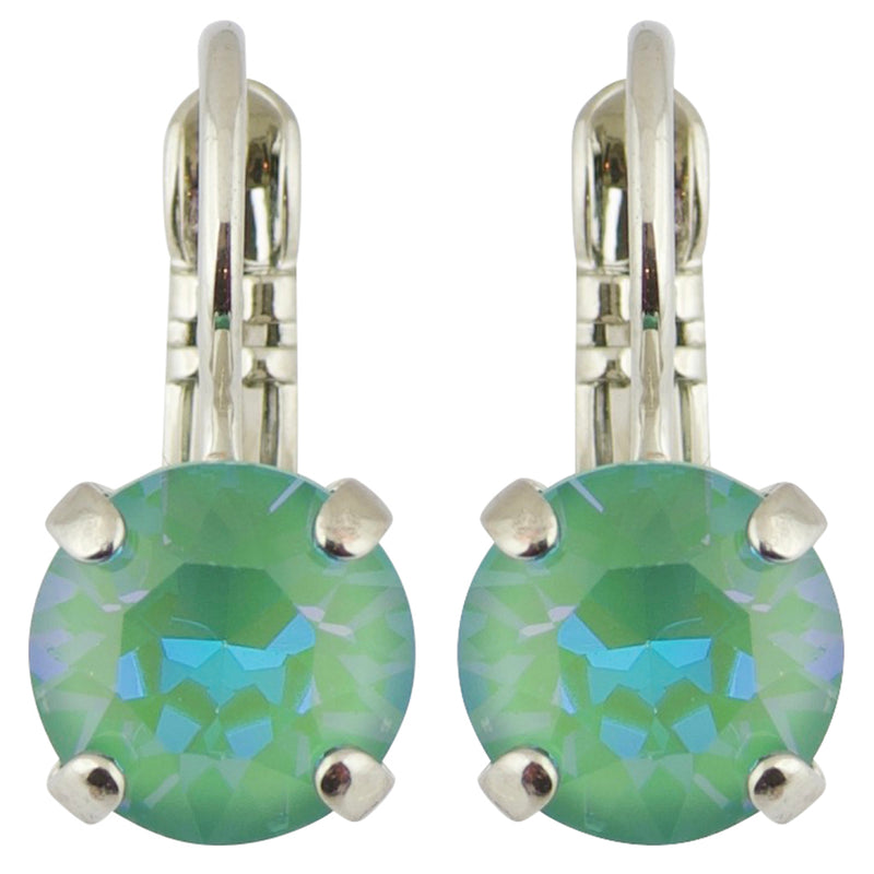Mariana Sun-Kissed Jade Rhodium Plated Petite Round Crystal Drop Earrings