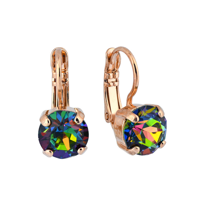 Mariana Jewelry Tutti Frutti Rose Gold Plated Petite Round Crystal Drop Earrings