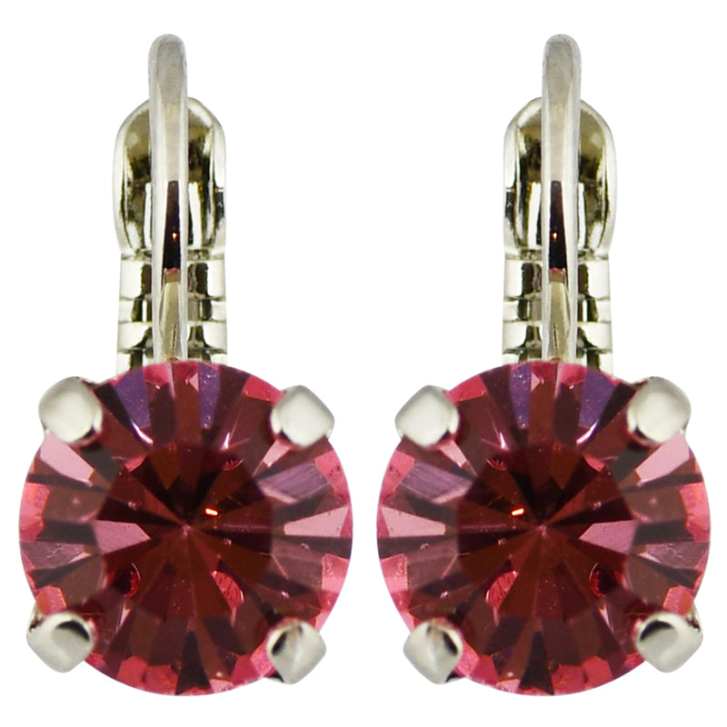Mariana Love Rhodium Plated Petite Round Crystal Drop Earrings