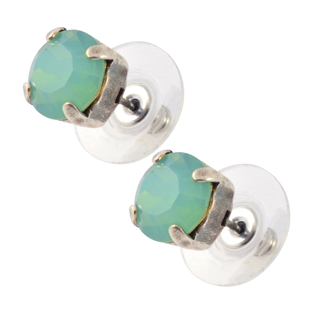 Mariana Silver Plated Petite Round Crystal Post Earrings