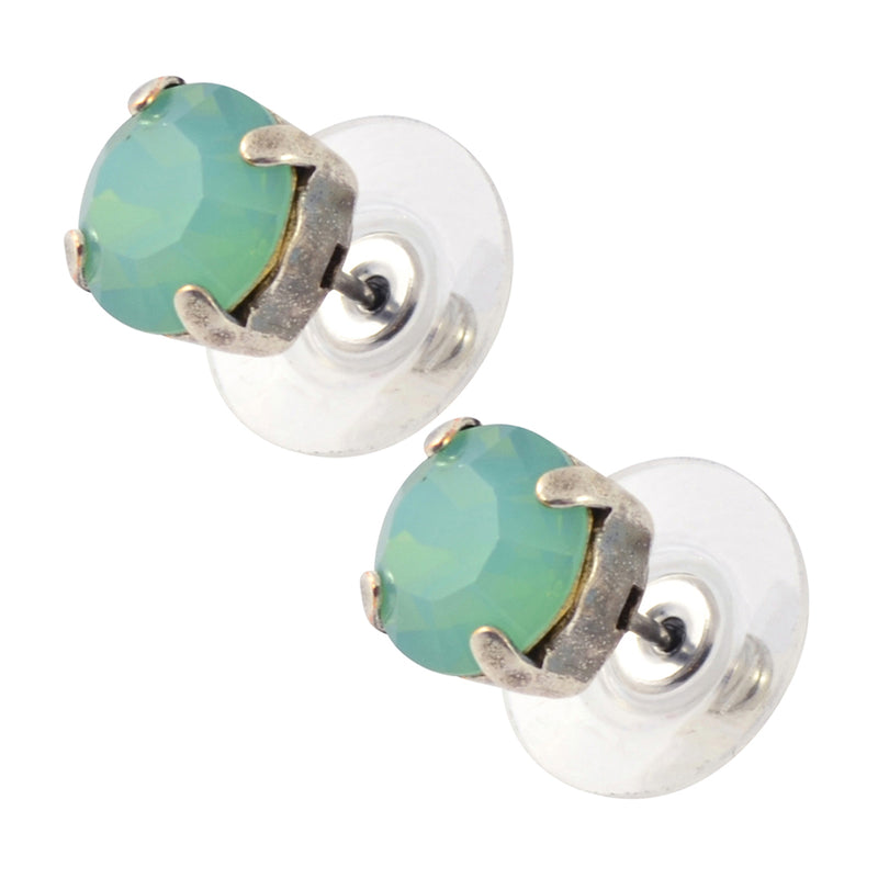 Mariana Silver Plated Petite Round Crystal Post Earrings
