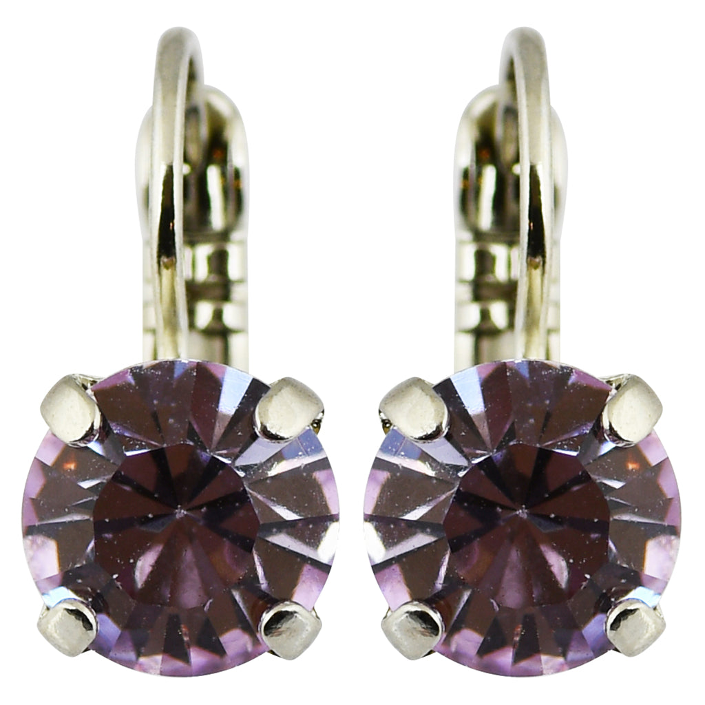 Mariana Rhodium Plated Petite Round Crystal Drop Earrings