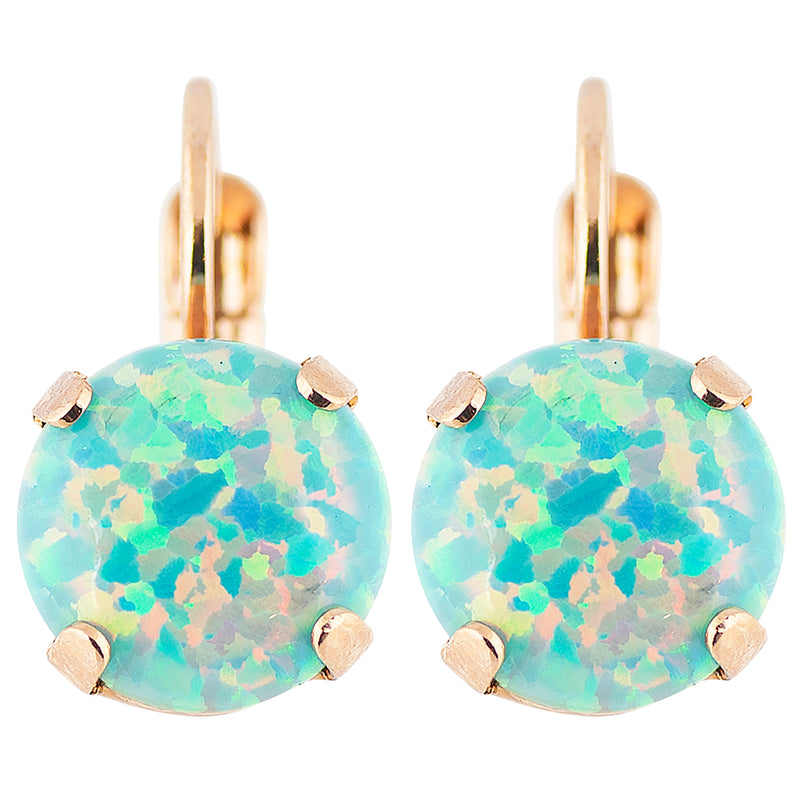 Mariana Jewelry Green Mint Chip Earrings, Rose Gold Plated with Crystal