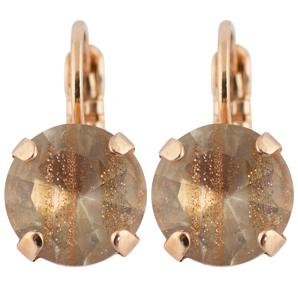Mariana Rose Gold Plated Round Crystal Drop Earrings