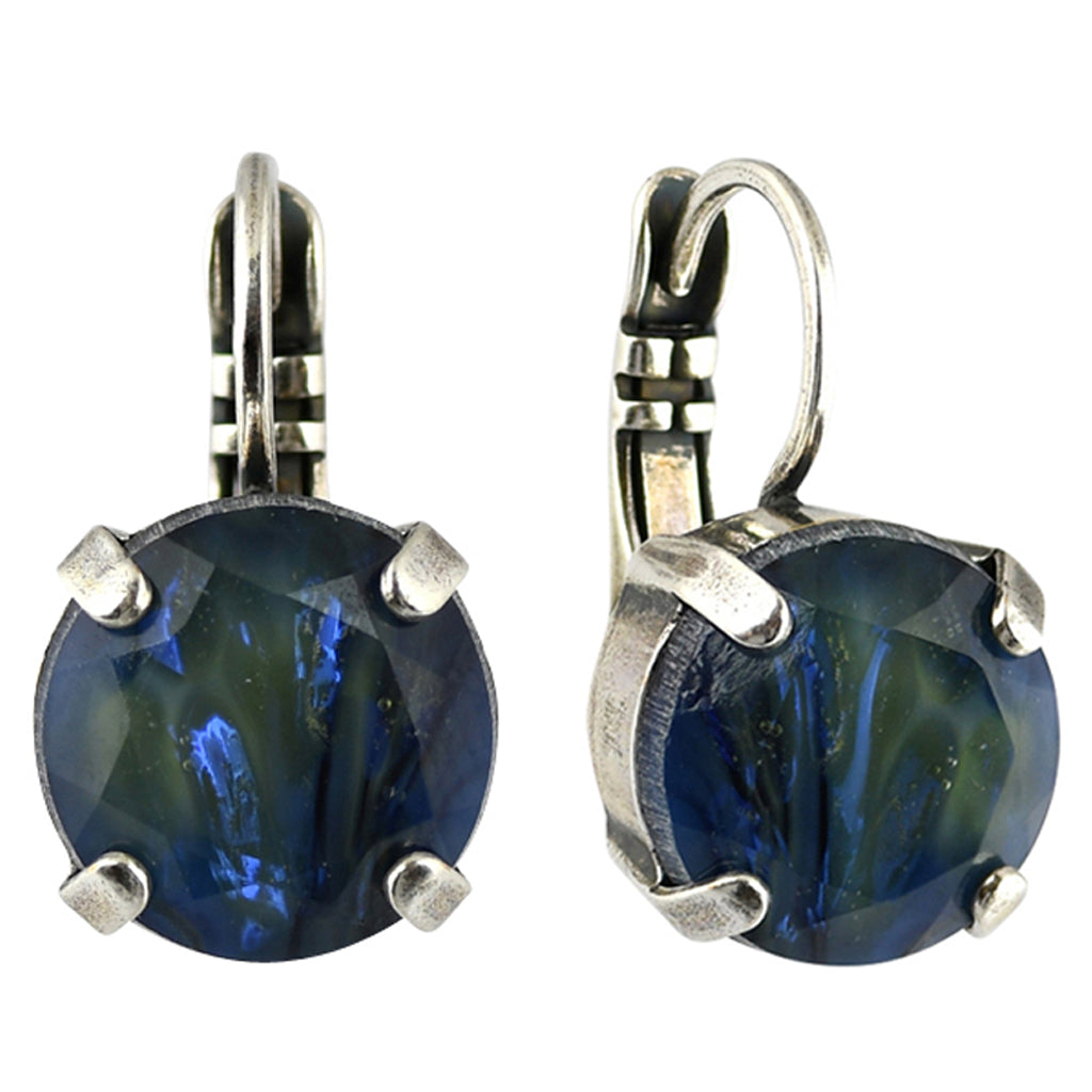 Mariana Jewelry Blue Earrings, Silver Plated with crystal, Nature Collection MAR-E-1448 30R SP6
