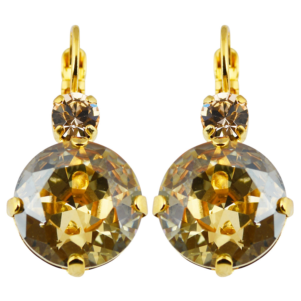 Mariana Peace Large Round Drop Earrings, Gold Plated