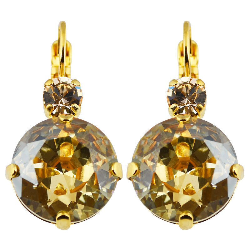 Mariana Peace Large Round Drop Earrings, Gold Plated