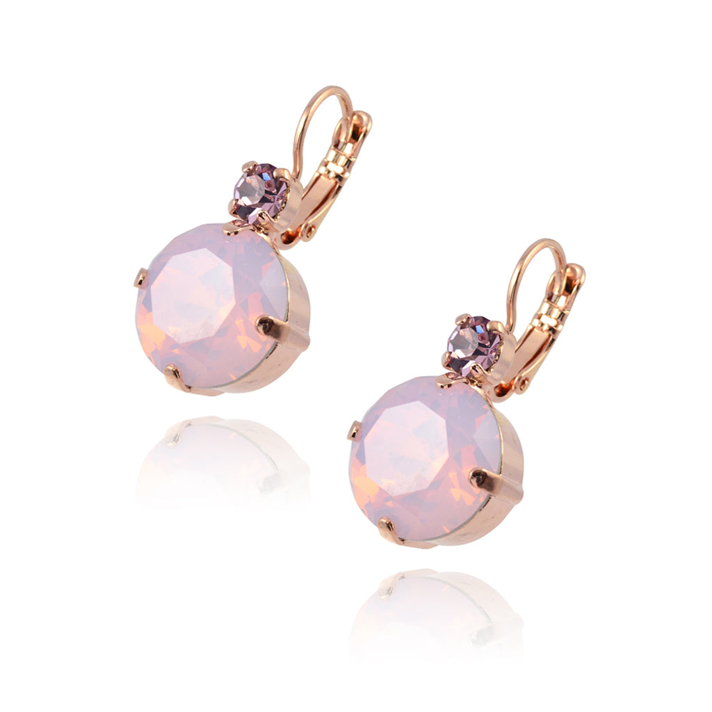 Mariana Jewelry Jamaica Rose Gold Plated Round Petite Stack Crystal Drop Earrings