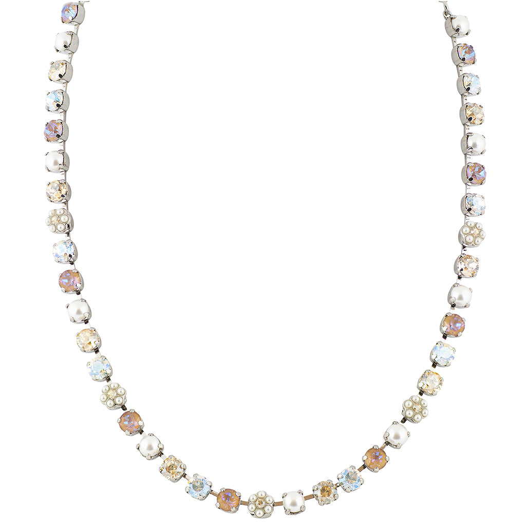 Mariana Jewelry "Butter Pecan" Rhodium Plated Crystal Necklace