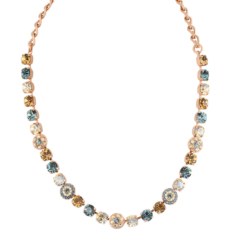 Mariana "Moon Drops" Rose Gold Plated Flower Necklace, 18"