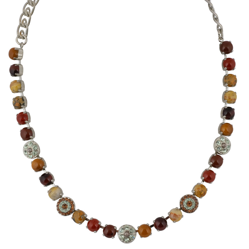 Mariana "Terra" Rhodium Plated Flower Necklace, 18"