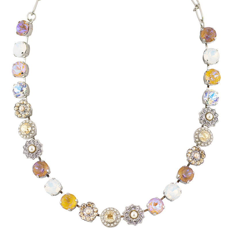 Mariana Jewelry Butter Pecan Necklace, Rhodium Plated with Crystal