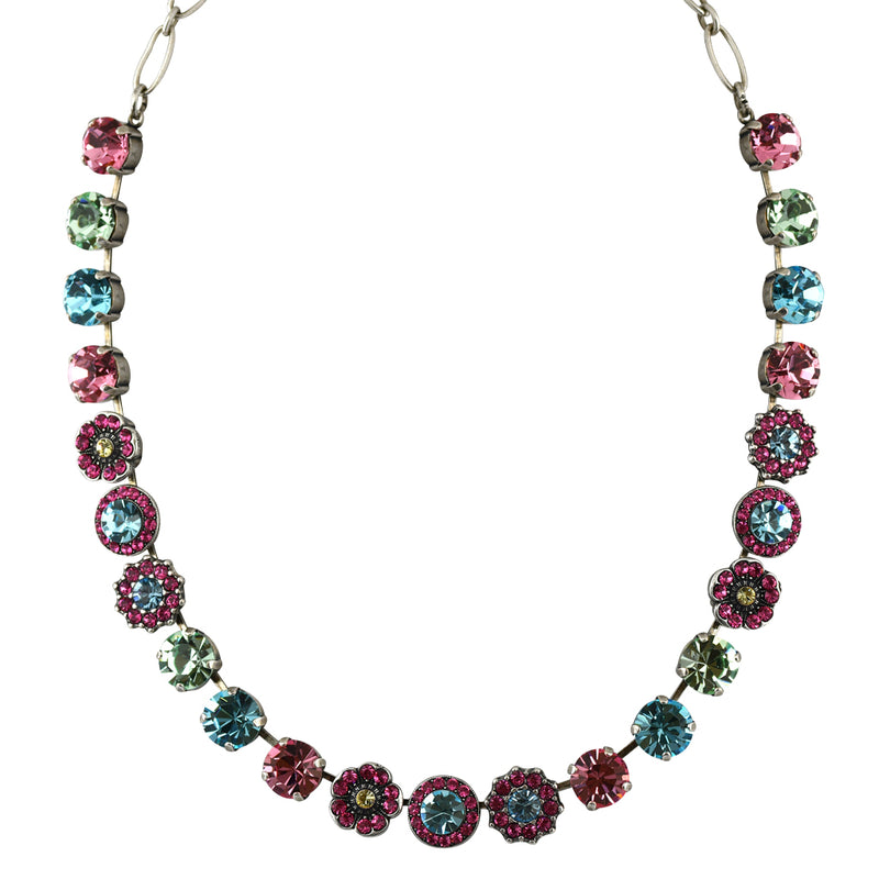 Mariana Jewelry Spring Flowers Necklace, Silver Plated with crystal, Nature Collection MAR-N-3045_1 2141 SP