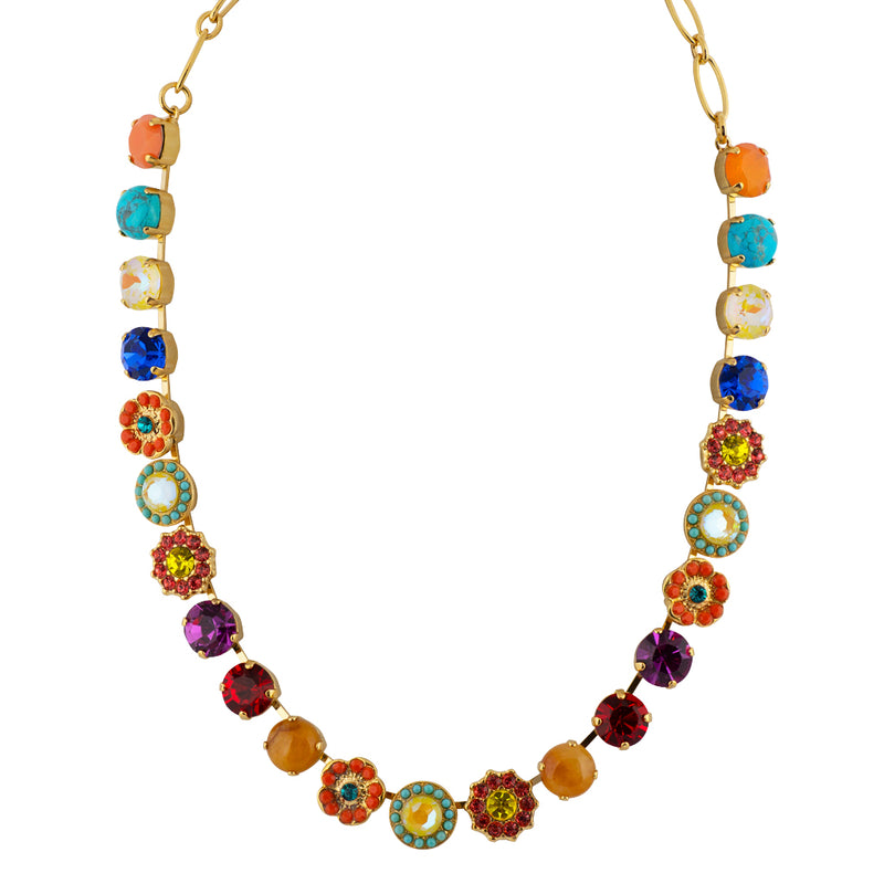 Mariana Poppy Flower Necklace, Gold Plated, 18" 3045/1M