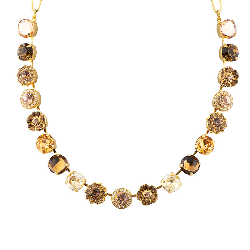 Mariana Jewelry Chai Necklace, Gold Plated with Crystal, Tea Time Collection