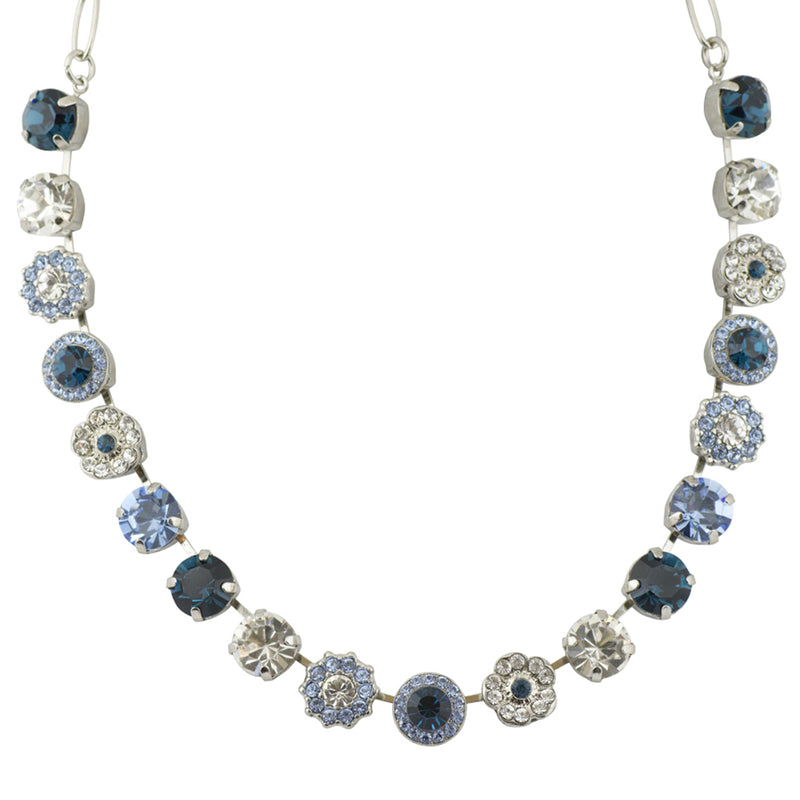 Mariana Large Flower Necklace, "On A Clear Day" Rhodium Plated, 18"