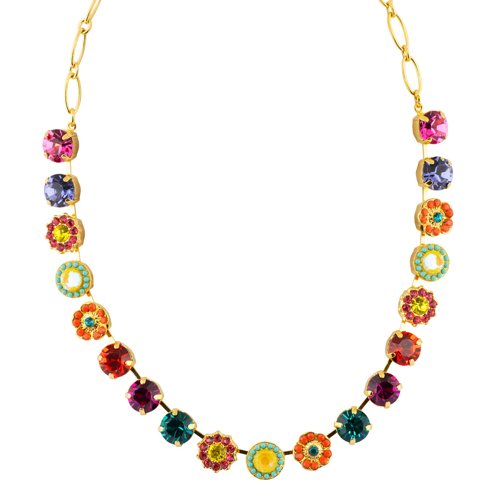 Mariana Poppy Gold Plated Flower Necklace, 18" 3173/4